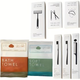 Resim 1 Set Taşınabilir Seyahat Tuvalet Malzemesi Seti, 2 Diş Fırçası, Tarak, Duş Bonesi, Tıraş Bakım Seti, Banyo Havlusu & Yüz Havlusu - Dayanıklı Plastik, Kompakt & Hafif İş, Ev Kullanımı, Seyahat Tuvalet Malzemesi Seti, İş Gezi Temel İhtiyaçları, Sağlam Yapı 