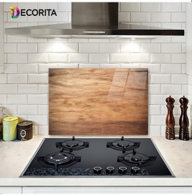 Resim Decorita Ahşap Görünümlü | Cam Ocak Arkası Koruyucu | 40cm x 60cm 