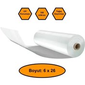Resim 160 Micron Naylon Örtü, Şeffaf Su Geçirmez Naylon, 6x26 Metre 
