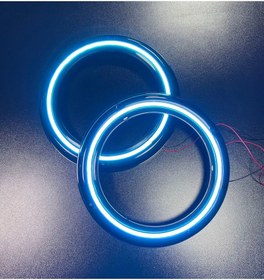 Resim Peteksiz Buzmavi Neon Işıklı 20CM Midrange ve Hoparlör Kapağı 1takım 2adet Hoparlörünüz Görünür 