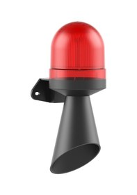 Resim Mesan Ø70 Led Multifonksiyon 10 Ses Borulu Elektronik Siren Duvar Montaj Kırmızı 12-24vac/dc Ms 5856.1.12-24vac/dc 