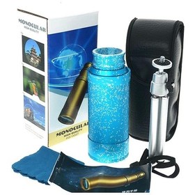 Resim 50x50 Panda Metal Gövde Tek Gözle Büyük Mercek Korsan Dürbün Mavi Çok Renkli 