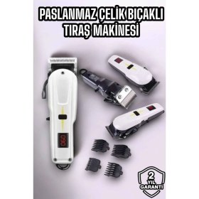 Resim Epilons Yeni Nesil Tıraş Makinesi Uzun Şarjlı Paslanmaz Çelik Bıçaklı 