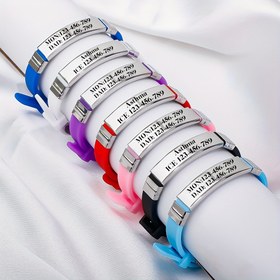 Resim 1 Adet Kişiselleştirilmiş Silikon Bileklik - İsim, Telefon, Tarih ve Mesajla Özelleştirilebilir - Ayarlanabilir Boyut - Çok Renk Seçeneği (Mavi, Mor, Kırmızı, Siyah, Beyaz, Pembe) - Sevgililer Günü, Doğum Günü, Yıl Dönümü, Okula Dönüş Hediyesi Erkekler, Kadınlar, Gençler İçin - Günlük & Özel Gün Takısı - Dayanıklı Kişiye Özel Bileklik, Şık Kazıma, Metal Toka, Tatil Hediyeleri, Farklı Tasarım, Yüksek Kalite Oyma, Erkek Aksesuarı 