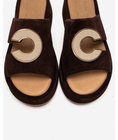 Resim Luvishoes Blaze Kahverengi Süet Hakiki Deri Kadın Terlik 