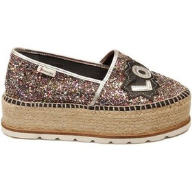 Resim Espadrilles J.love Simli Love Yazı İle Detaylı Hasır Tabanlı Dolgu Topuklu Kadın Ayakkabı Renk 