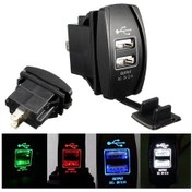 Resim Beyaz Cep Telefonu İçin 3.1a Çift Usb Bağlantı Noktası Şarj Aleti Priz 12v Led Su Geçirmez 