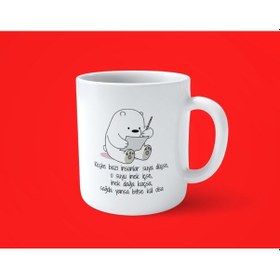 Resim Suya Düştü , İnek İçti Motto Baskılı Kupa Bardak 