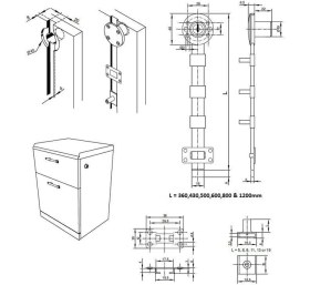 Resim Dizaynaks Merkezi Çekmece Kilidi Yandan 120 Cm. Çubuk 