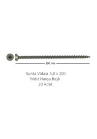 Resim Adilon Sunta Vidası, 5,0 X 100 Mm, 20 Adet, Yhb Vida 5 x 100 
