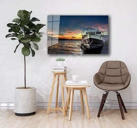 Resim Deniz Gemi Manzara Cam Tablo 4mm Dayanıklı Temperli Cam 