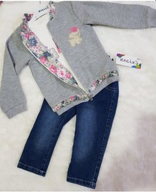 Resim Candysbebe Necix Kot Pantolonlu Kız Takım 0 - 6 Ay Gri 