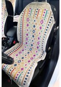 Resim Ön Ve Arka Koltuk Terletmez Oto Kılıf Kilim Çok Renkli 3'lü Set 