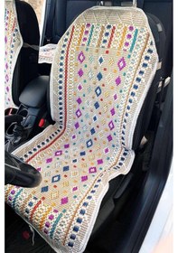 Resim Ön Ve Arka Koltuk Terletmez Oto Kılıf Kilim Çok Renkli 3'lü Set 