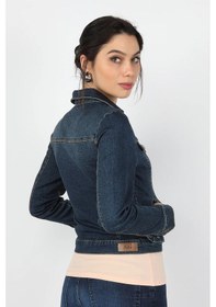 Resim Kadın Kot Mont Koyu Mavi 