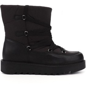 Resim Gönderi R Siyah Bağcıklı Kalın Taban Comfort Kar Botu Siyah 