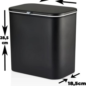 Resim İndecor Houseware 15 Litre Fonksiyonel Kapaklı Banyo ve Mutfak Tezgahüstü Çöp Kovası Dolap ve Duvar Aparatlı 15 Lt. 