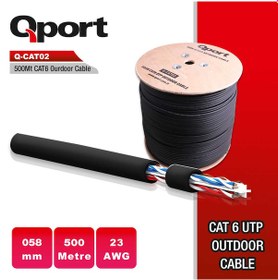Resim Qport Q-Cat02 500Mt Utp Cat6 Outdoor Network Kablo Siyah 23Awg 0 