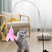 Resim 1 adet - Kendi kendine eğlence için uzun çubuklu emiş kupası ile etkileşimli kedi oyuncakları, dayanıklı plastik, el tutma yavru kedi oyuncağı, pilsiz, kapalı kediler için uygun 