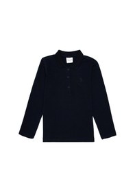 Resim U.S. Polo Assn. Kız Çocuk Lacivert Polo Yaka Basic Sweatshirt 50296377-VR033 
