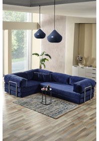 Resim Legom Lucas Aktivite Koltuğu Yatak Olabilen Çok Amaçlı Kanepe L Koltuk Mavi Mavi 