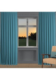 Resim Açık Petrol Ada Fon Perde Pilesiz Extraforlu Düz Dikim Büzgü Pile-açık Petrol Açık Petrol 