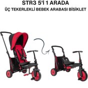 Resim SmarTrike STR3 Plus 5’i 1 Arada Modüler Katlanabilir Bebek Arabası ve Üç Tekerlekli Bebek Bisikleti - Red 