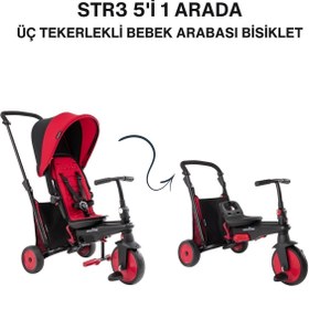 Resim SmarTrike STR3 Plus 5’i 1 Arada Modüler Katlanabilir Bebek Arabası ve Üç Tekerlekli Bebek Bisikleti - Red 