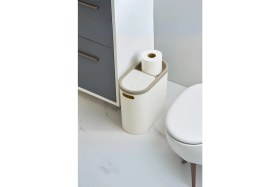 Resim Beyaz Kapaklı Wc Kağıtlıklı Çöp Kovası & Ofis Çöp Kovası 10 Lt 