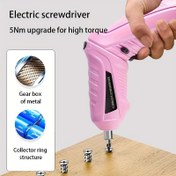Resim Taşınabilir Şarj Edilebilir Elektrikli Vidalama, El Tipi Vidalama Aracı, USB Şarj, Ayarlanabilir Hız ve Tork Kontrolü, ABS Reçine, Hızlı ve Verimli Bağlantı Kurulumu/Sökme İşleri İçin İdeal, Vidalama Aracı Aksesuarları 