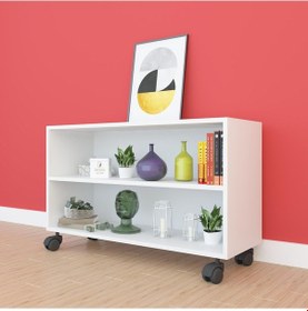 Resim Kenzlife kitaplık beril 048*090*020 byz tekerlekli mutfak dolabı 