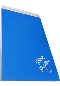 Resim Üstten Spralli Sert Kapak Bloknot 100 Yaprak Çizgili Defter 17 x 24 Cm Mavi 
