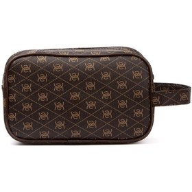 Resim Newish Polo Erkek Deri Portföy Clutch Traş Kozmetik Bakım Ve Günlük El Çantası 14x24cm New171 - Kahve Kahverengi - Taba 