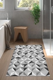 Resim Kaymaz Taban Djt Banyo Halı Yıldız Deri Modern 1944 1944D2-9, Gri, 80 x 120 