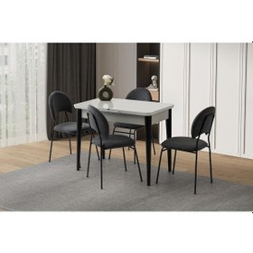 Resim Tekno Suna Mdf Açılır Mutfak Masa Sandalye Takımı 60x100 Gri 