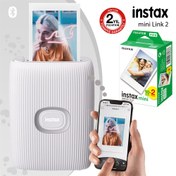 Resim Instax mini Link 2 Beyaz Akıllı Telefon Yazıcısı ve 20'li mini Film 