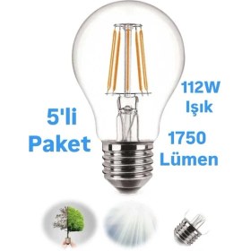 Resim Horoz 15W-112W Rustik LED Ampul Beyaz Işık 1750 Lümen E27 Duylu Dekoratif Ampul Flamanlı 