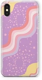 Resim Multitronic iPhone Xs Max Uyumlu Geçişli Pastel Tasarım Baskılı Şeffaf Kılıf 