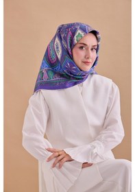 Resim Silk Home Twill İpek Eşarp 11476-04 Mor, Yeşil, Lila, Mavi, Gri 