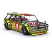 Resim NW NessiWorld Nessiworld Mini GT 1/64 KaidoHouse Datsun KAIDO 510 Wagon OG Flo Yellow 