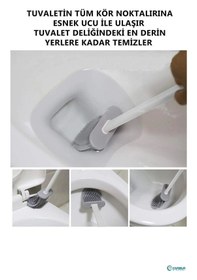 Resim Mobgift Bükülebilir Silikon Tuvalet Banyo Fırçası Gri 