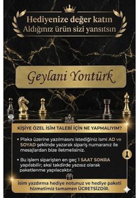 Resim Kişiye Özel İsimli Lüks Ahşap Sedef Görünümlü 3ü 1 Arada Satranç Dama Tavla Kilitli Premium Set 34cm 