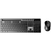 Resim Everest KM-730 Gri/Siyah Kablosuz Q Multimedia Klavye + Mouse Set 