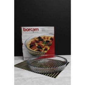 Resim Yuvarlak Cam Tepsi 2950 Cc, Beyaz, Dayanıklı ve Şık Tasarım 