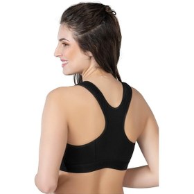 Resim Siyah Mı Emay 184 B Önden Fermuarlı Sporcu Penye Sütyen Siyah 