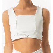 Resim Wiawi Kadın Kalın Askılı Spor Sütyeni Atlet Esnek Crop Top - Unique Beyaz 