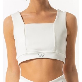 Resim Wiawi Kadın Kalın Askılı Spor Sütyeni Atlet Esnek Crop Top - Unique Beyaz 