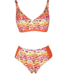 Resim Endeep Beria Kadın Turuncu Desenli Toparlayıcı Askılı Bikini Takımı Turuncu 