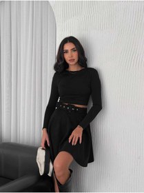 Resim Zula Moda KLOŞ MİNİ ETEK KEMER DETAYLI 