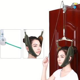 Resim 1 adet Boyun ve Çene Asma Eğitmeni Kemer - Ergonomik Tasarım ile Ayarlanabilir Baş Desteği, Duruş Düzeltme, Kas Güçlendirme ve Hizalama için, Siyah, Boyun Desteği, Duruş Düzeltici, Şık Başlık, Dayanıklı Başlık 